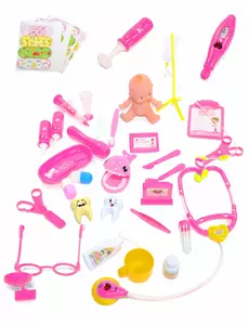 Kit d'accessoires de docteur rose 39 pièces