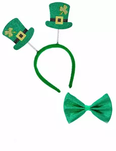 Kit serre-tête et noeud papillon adulte Saint Patrick