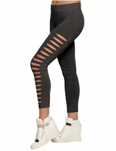 Zwarte legging met gaten voor volwassenen