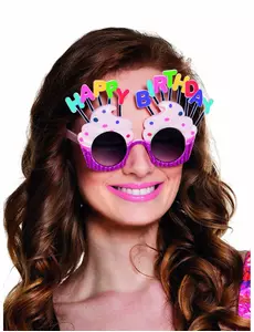 Lunettes Happy Birthday cupcake adulte