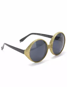 Lunettes rondes paillettées or adulte