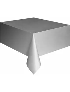Plastic zilverkleurig tafelkleed