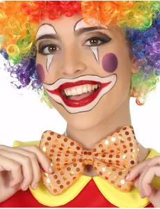 Oranje strikje met glitters voor volwassenen