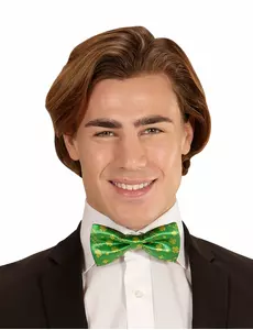 Noeud papillon vert avec trèfles adulte Saint Patrick