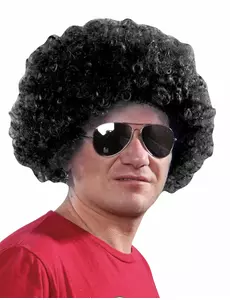 Zwarte afro clownspruik voor volwassenen