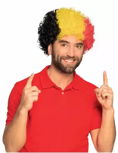 Volwassen Belgische Afro-supporterpruik