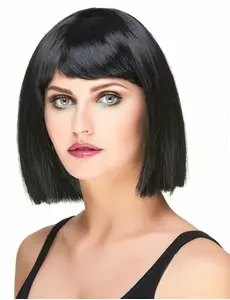Perruque carré noire à frange femme