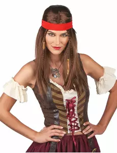 Perruque pirate ou hippie avec bandana adulte