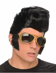 Perruque Rockeur homme avec lunettes