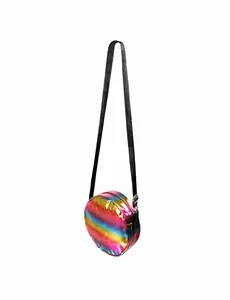 Sac à bandoulière rond holographique arc-en-ciel
