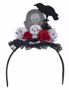 Serre-tête corbeau Dia de los muertos femme