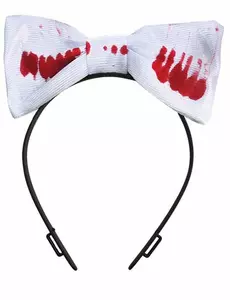 Serre-tête noeud avec taches de sang adulte Halloween