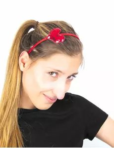 Kleine hoofdband met hartjes en pailletten voor volwassenen