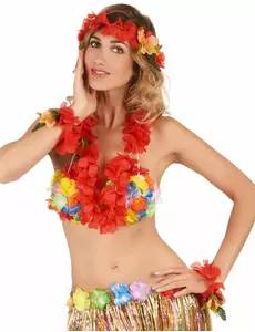 Rode Hawaii set voor volwassenen