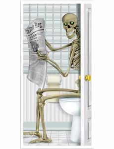 Skelet op de wc deurdecoratie