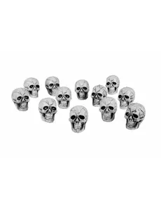 12 Petites têtes de mort plastique
