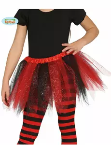 Tutu bicolore noir et rouge à paillettes fille