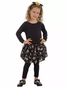 Zwarte en zilverkleurige Halloween tutu voor meisjes