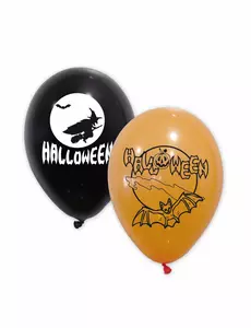 10 zwarte en oranje latex Halloween ballonnen