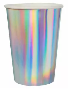 10 Gobelets en carton iridescents 7,8 x 9,7 cm