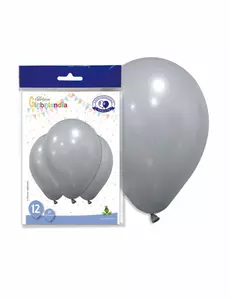 12 grijze latex ballonnen 28 cm