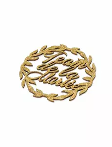 2 Couronnes en bois Team de la mariée paillettes or 7 cm
