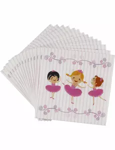 20 Serviettes en papier ballerines 33 x 33 cm