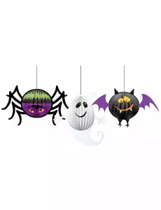3 Décorations 3D à suspendre Halloween