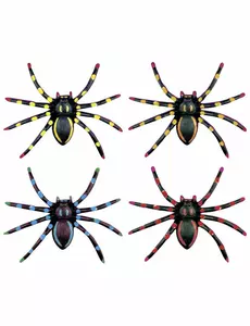 Set van fluo spinnen voor Halloween