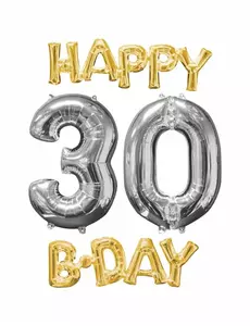 4 stijlvolle aluminium Happy Birthday ballonnen