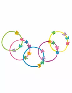 5 Bracelets papillons colorés
