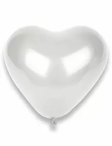 50 Ballons coeurs blancs 32 cm