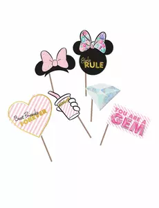 6 Accessoires effet métallique pour photobooth premium Minnie™