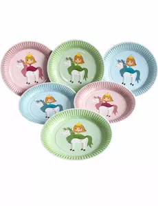 6 Assiettes en carton Princesse 23 cm