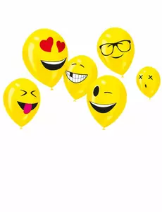 6 Ballons latex Imoji™ 24 cm