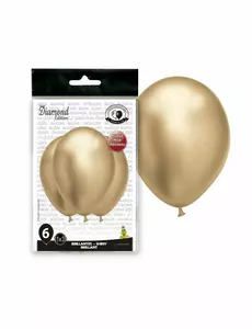 6 satijnachtige goudkleurige latex ballonnen