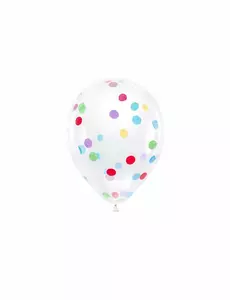 6 Ballons en latex transparents avec confettis multicolores 30 cm