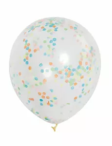 6 doorzichtige ballonnen met confetti