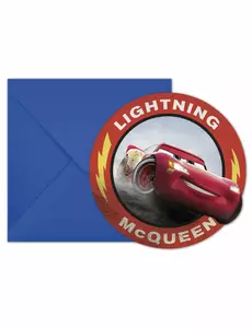 6 Cars 3™ enveloppen en uitnodigingen