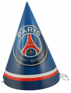 6 Chapeaux de fête en carton PSG™ 16 cm