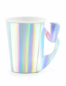 6 Gobelets en carton sirène holographique 220 ml
