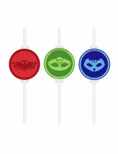 4 pailles médaillon en carton Pyjamasques™