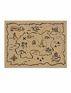 6 papieren kraft schatkaart placemats