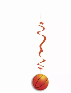 6 Suspensions papier ignifugé Ballons de basket 80 cm