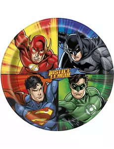 8 Assiettes en carton Justice League ™ 23 cm