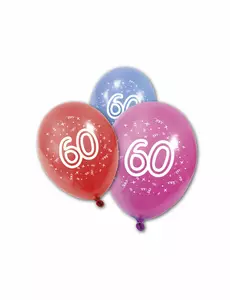 8 verjaardagsballonnen 60 jaar