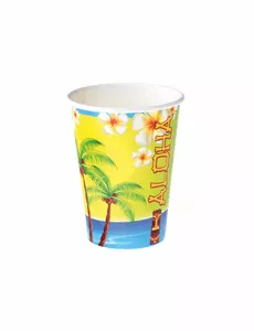 8 Gobelets en carton Aloha 25 cl