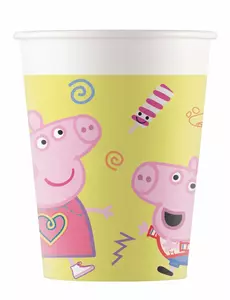 8 Gobelets en carton Peppa Pig™ 200 ml