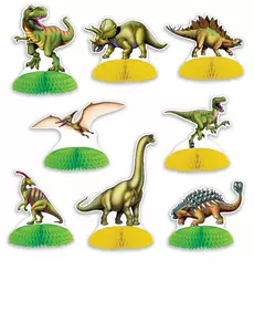8 mini dinosaurus tafeldecoraties