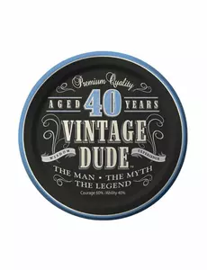 Set van verjaardag bordjes Vintage Dude